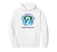 World Traveler Seven Continents Club Map Travel Pullover Hoodie