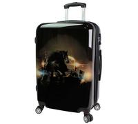 World Traveler VentureX Medium Checked Luggage, Black-Chariot, Venturex Medium Checked Luggage Hardside Spinner Suitcase
