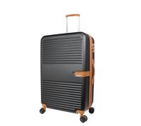 World Traveler VentureX Medium Checked Luggage, Black with Brown Trim, Venturex Medium Checked Luggage Hardside Spinner Suitcase