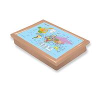 WORLD TRAVELLER MAP LAP TRAY - PADDED BEAN BAG CUSHION TV DINNER LAPTRAY