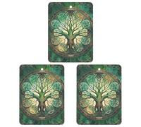 World Tree Car Air Freshener, 3 Pcs Square Hanging Air Freshener Cards, Long Lasting Fragrance Scented Cards for Car, Home, Office Gray-style