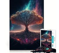 World Tree Yggdrasil Jigsaw Puzzles for Teenagers 1000 Mental Fun Game Clean Seamless Connection Engaging Way to Pass Free Hours (38x26cm)