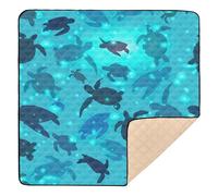 World Turtle Day Blue Sea Soft Thick Baby Playmat for Indoor Outdoor 1-Piecing Travel Play Mat for Babies Infants Toddlers, 50'' x 50''