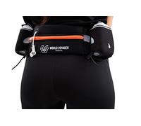 World Voyager Premium Quality No Bounce Runners Hydration Belt With Reflectors, Smartphone Pocket & BPA free Water bottles (Orange)