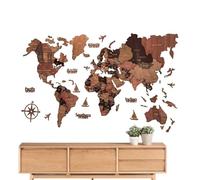 World Wall Maps, World Map Wall Art, Natural 3D Wood World Map Living Room Home School Background Wall Decoration, Home Wall Art Decoration Map, World Map Wall Art Maps 3D Wooden Wall Art