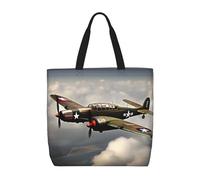 World War 2 Aircraft Airplane 2-Standard-Scale-2_00x Print Fashion With Zip Shoulder Bag Casual Handbag Shopper Bag For Work Travel