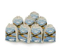 World War 2 Aircraft Airplane 8 PCS Muslin Bags with Drawstring Sachet Bags Empty Small Cotton Drawstring Bag Muslin Reusable & Washable Cotton Bag for Herb Spice Candy Soap Jewelry Wedding Gift Pouch