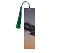 World War 2 Aircraft Airplane Bookmark Wooden Bookmarks for Book Lovers Book Markers with Tassels Wood Craft Wooden Gift Tags Labels Rectangle Bookmark Ornaments Unusual Gift for Men Women