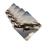 World War 2 Aircraft Airplane Car Air Freshener Cards for Women Men 4 Pack Cute Car Accessories Long Lasting Scent Car Diffuser Hanging Auto Aromatherapy Tablets Car Fresheners Gifts