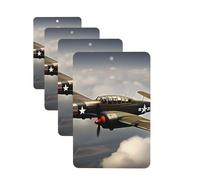World War 2 Aircraft Airplane Car Air Freshener Cards for Women Men 4 Pack Cute Car Accessories Long Lasting Scent Car Diffuser Hanging Auto Aromatherapy Tablets Car Fresheners Gifts