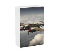 World War 2 Aircraft Airplane Cigarette Case for Gift, Flip Smoking Boxes for Men Women, Waterproof Cigarette Holder Case, Portable Cigarette Box for Business, Travel, Outdoor