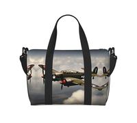 World War 2 Aircraft Airplane Duffel Bags for Traveling - Lightweight Personal Item Travel Bags for Women, Gym Bags for Men, Black, One Size