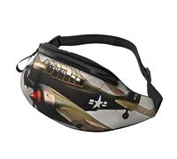 World War 2 Aircraft Airplane Fanny Pack for Men Women, Waterproof Sports Waist Bag Fashion Belt Bag Crossbody Bags Hip Bum Bag with Adjustable Strap Large Sling Bag Purse for Travel Hiking