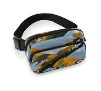 World War 2 Aircraft Airplane Fanny Pack for Women Men Waist Bag Belt Bag Adjustable Casual Bag for Travel Sports Hiking, white, 7.9x5.1inches