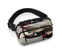 World War 2 Aircraft Airplane Fanny Packs with Zipper, Personalized Waist Bags with Multiple Pockets, Adjustable Sling Bag for Travel, Waterproof Belt Bag, Crossbody Bags