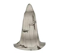 World War 2 Aircraft Airplane Hooded Cape For Teenagers, Unisex Cloak Robe Hooded Halloween Costume Satin Witches Vampire Cloak Fancy Dress Up Children