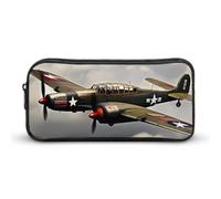 World War 2 Aircraft Airplane Pencil Case Large Capacity, Minimalist Pencil Pouch, Lightweight & Durable Small Storage Bag for Office Supplies Organizer