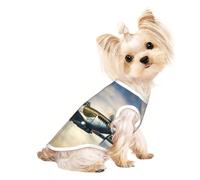 World War 2 Aircraft Airplane Print Dog Shirt Summer Pet T-Shirts Stretchy Cats Dogs Tee Shirt Sleeveless Tank Top Dog Vest