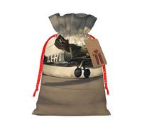 World War 2 Aircraft Airplane Print Stylish Drawstring Pouches,Reusable Drawstring Gift Bags,Perfect For Holiday And Party