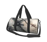 World War 2 Aircraft Airplane Print Travel Duffel Bag Large Foldable Round Travel Carry on Bag with Adjustable Shoulder Strap for Weekender Overnight Flight Hospital Sports