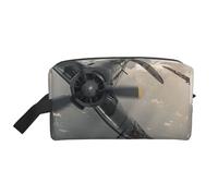 World War 2 Aircraft Airplane Printed Cosmetic Case with Handle, Lightweight Compact Storage for Makeup, Toiletries & Gadgets, Make up Organiser for Travel, School, Work