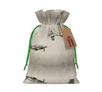 World War 2 Aircraft Airplane Printed Drawstring Gift Bags,Various Sizes, Bulk Plastic Packaging Bags