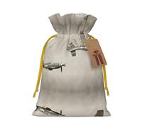 World War 2 Aircraft Airplane Printed Drawstring Gift Bags,Various Sizes, Bulk Plastic Packaging Bags