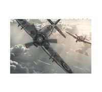 World War 2 Aircraft Airplane Printed Jigsaw Puzzle 14.4x9.8 CM, Rectangular Puzzle Challenging Game for Adults Gifts, Family Fun Decorative Wall Decor