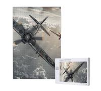 World War 2 Aircraft Airplane Printed Jigsaw Puzzle with Storage Box, Wooden Puzzle for Adults and Kids, 1000 Pieces Family Fun Decorative Game