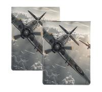 World War 2 Aircraft Airplane Printed Laptop Case 13-Inch Leather Laptop Sleeve Computer Bag Cover for Travel, Work, Business