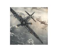 World War 2 Aircraft Airplane Printed Square Jigsaw Puzzle 12.8x12.8 CM, Puzzle Challenging Game for Adults Gifts, Family Fun Decorative Wall Decor