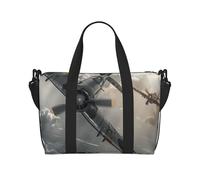 World War 2 Aircraft Airplane Printed Travel Bag Duffle Bag for Men Women, Large Water Resistant Gym Bag Weekend Holdall Bag with Shoulder Strap