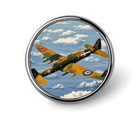 World War 2 Aircraft Airplane Round Lapel Pins Backpack Pin Cute Brooch Decoration Brooches for Women Men Fashion Button Badges for Hat Backpacks Purses Jackets Shirt Suit