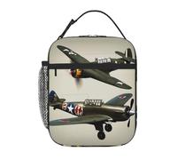 World War 2 Aircraft Airplane02 Print Lunch Bag for Office Work Picnic Insulated Lunch Box Reusable Lunchbox Bag for Adults
