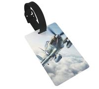 World War 2 Aircraft Airplane1 Print Luggage Tags,2.1x3.3 Inches PVC Luggage Identifiers with Belt, Name Tags Travel Accessories