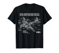 World War 2 Aircraft Blueprint WWII B29 Superfortress Bomber T-Shirt