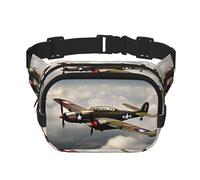World War 2 Airplane print Fanny Pack Purse with Adjustable Strap Square Double Layer Waist Bag Belt Unisex Everywhere