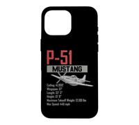 World War 2 American P51 Mustang fighter plane statistics Case for iPhone 16 Pro Max