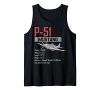 World War 2 American P51 Mustang Fighter Plane Statistics Tank Top