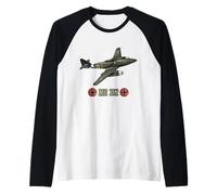 World War 2 German Aircraft ME 262 Fighter Jet Raglan Baseball Tee