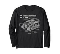 World War 2 German Tank Tiger I Engineering Blueprint Long Sleeve T-Shirt