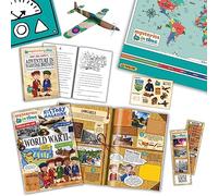 World War 2 History Activity Pack for Kids 6-11 - Story Book & Magazine with Puzzles - Travel Activity & History Gift | Mysteries in Time