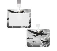 World War 2 ID Badge Holder Retractable Clip Waterproof Plastic Card Holder with Lanyard Vertical Card Protector Work Badge Sleeve Name Badge Reel Holders Name Tag for Work Office Doctor Nurse