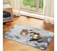 World War 2 Patterned Pet Feeding Mat with Water-Absorbing PU Top & Rubber Base - Anti-Slip Dog Cat Food Mat for Cats, Dogs & Pets, 40x60cm