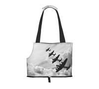 "World War 2 Prints Small Dog Carrier Bag, Portable Cat Carrier Handbag, Foldable Pet Carrier Bag, Personalized Pattern Design"