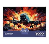 World War Aircraft 1000 Piece Jigsaw Puzzle Paper for Adults Explosion Scene Focus Challenge Relaxation Family Fun 70x50cm/1000pcs