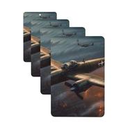 World War Aircraft Car Air Freshener Cards Set of 4 Pieces Long Lasting Hanging Scented Cards Auto Aromatherapy Tablets Personalized Car Fresheners Gifts for Men Women - Lavender Scent