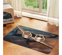 World War Aircraft Pet Feeding Mat 40x60cm, Absorbent Dog Mat for Food and Water Bowl, PU Leather Cat Food Mat Waterproof Dog Bowl Mats Quick Dry Pet Placemats-No Stains