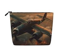World War Aircraft Toiletry Bags for Women, Portable Travel Cosmetic Bag, Daily Organiser with Zipper