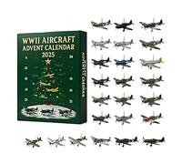 World War II Aircraft Advent Calendar, 24-day Christmas Countdown Calendar, includes 24 2D Aircraft Ornaments, a surprise countdown gift for model collectors, history lovers and pilots (A)